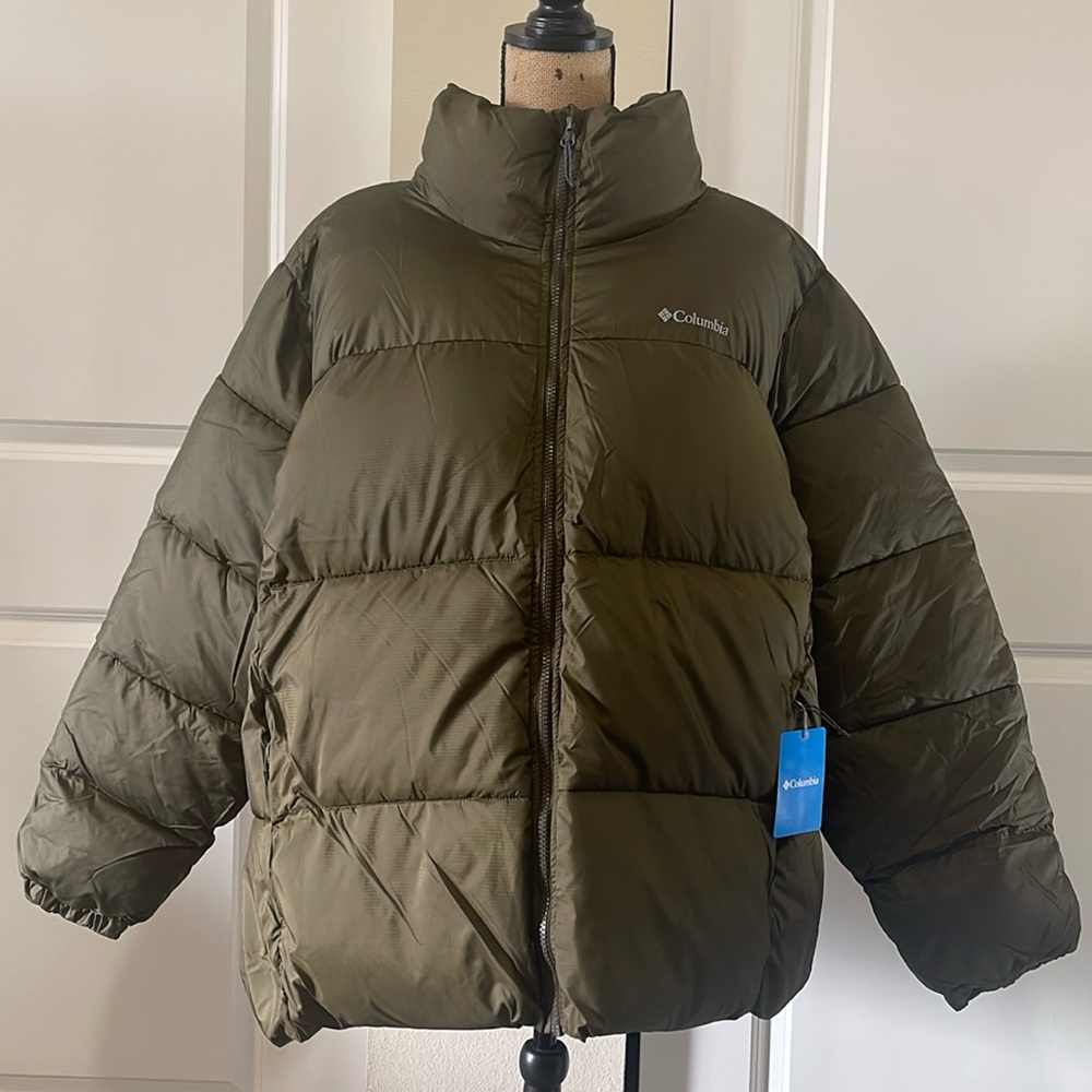 NWT Columbia Army Green/Brown Puffect Jacket 3X